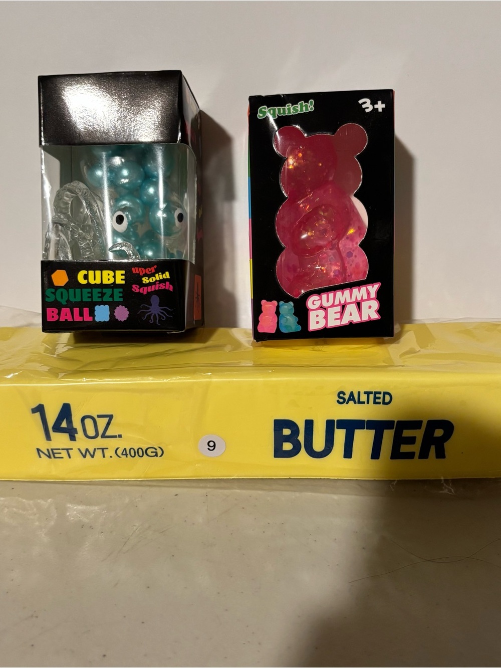 Pink Gummy Bear and butter & octopus Kids-adults Squeeze Toy lot